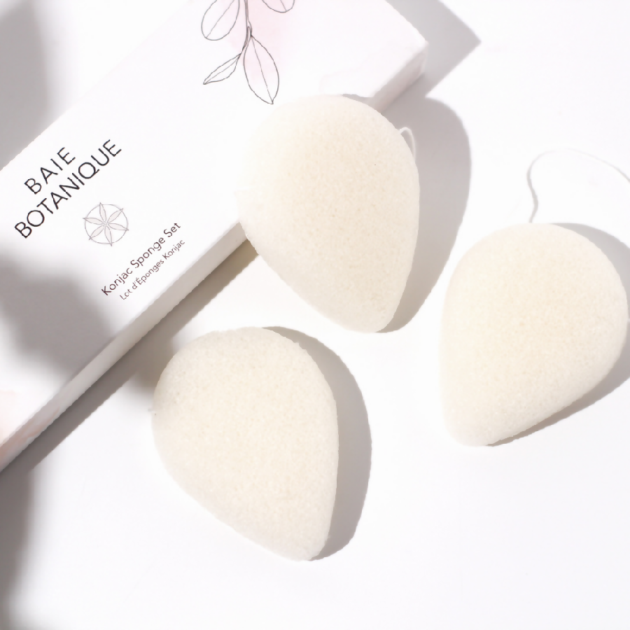 Baie Botanique - Teardrop Konjac Sponge Set of 3